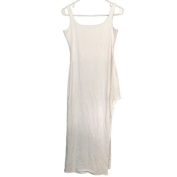 Susana Monaco Womens Dress M Tank Maxi Side Slit White Bodycon Minimalist - Picture 1 of 3